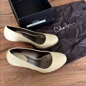 Cole Haan wedge in nougat patent leather size 7.5
